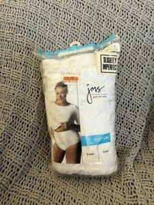 Just My Size Shine Brief Panties Nylon White Package of 3 Size 13 NOS 2006